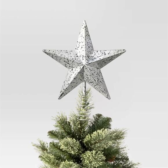 Lit Faux Mercury Glass Star Christmas Tree Topper Silver 10" Holiday Light Up - Picture 9 of 9